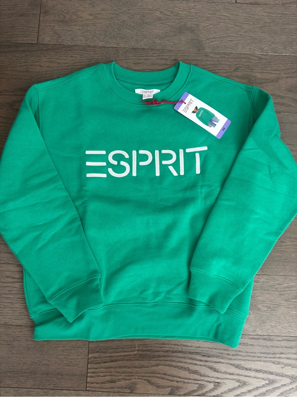 NWT Esprit Green Logo Crewneck Sweatshirt from Costco - XS